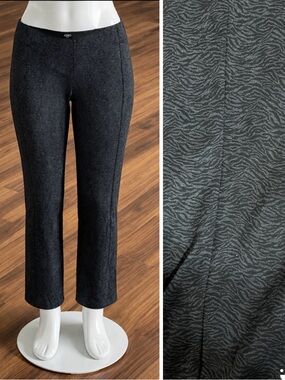NWT Jones New York Black and Gray Zebra-Print Ponte Pants size XL